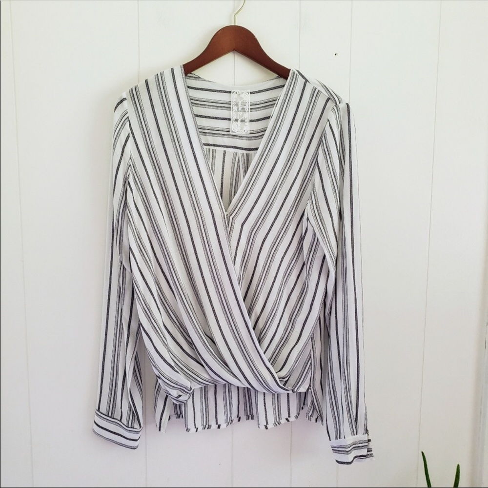 Sadie & Sage Blue and White Striped Blouse